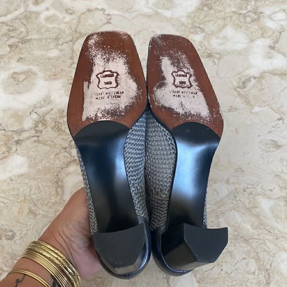 Vintage Stuart Weitzman Square Toe Block Heels - Picture 13 of 15